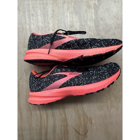 Brooks Launch 7 Women 11.5 Shoes Road Running Neutral Trainer Comfy Black Orange - Picture 1 of 5